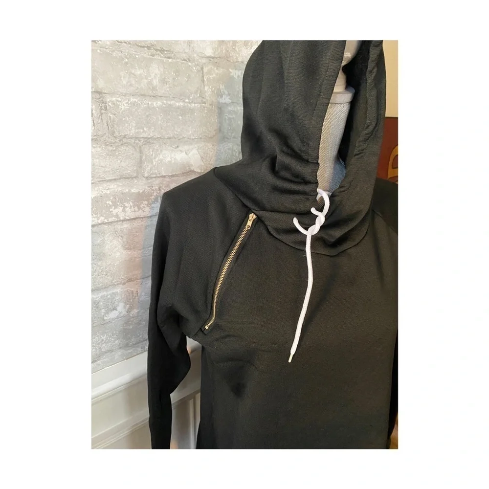Hoodie Sweatshirt Dress l STREETWEAR BLACK SWEATSHIRT HOODIE DRESS